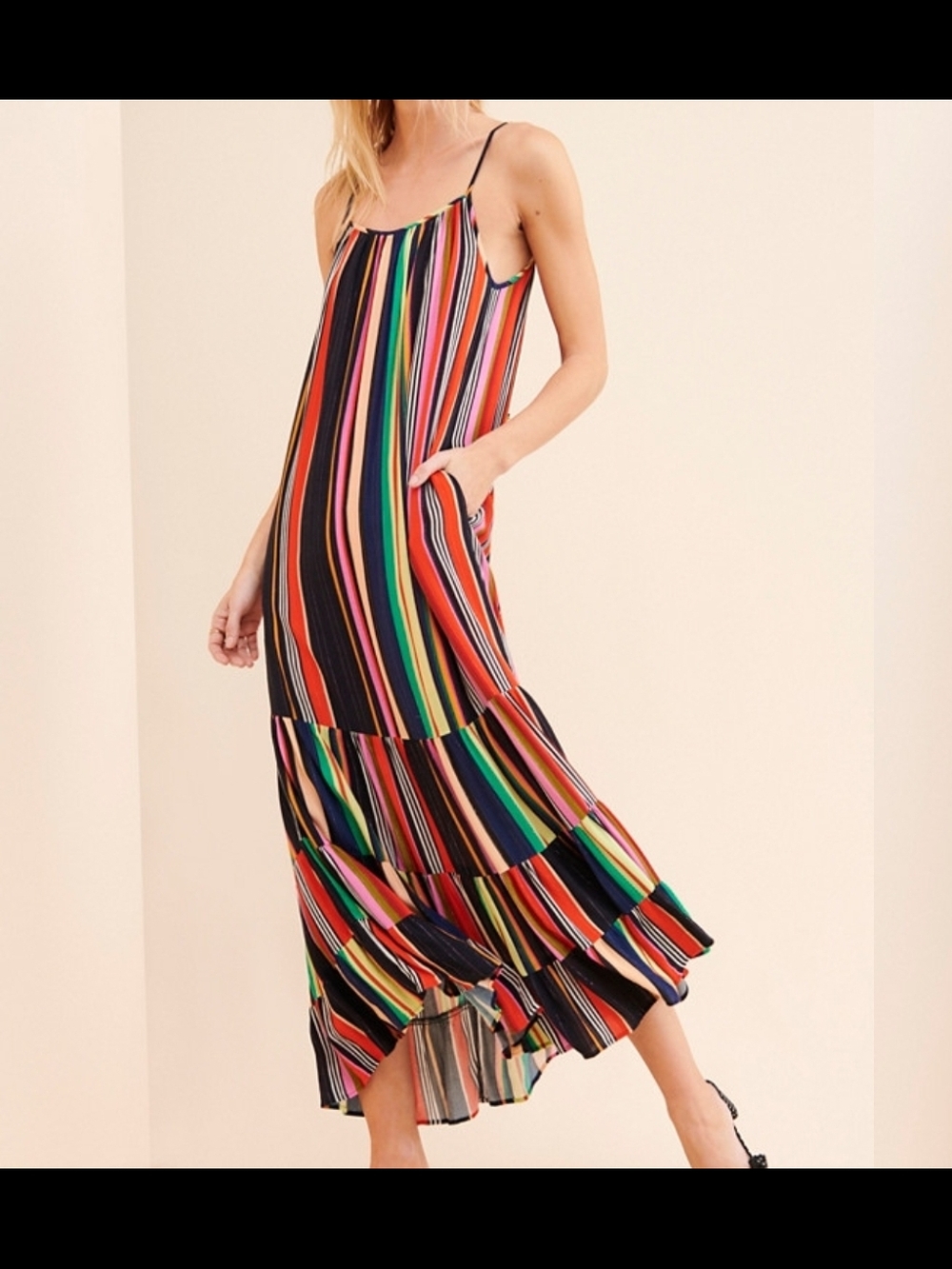 Anthropologie Multicolor Striped Maxi Dress